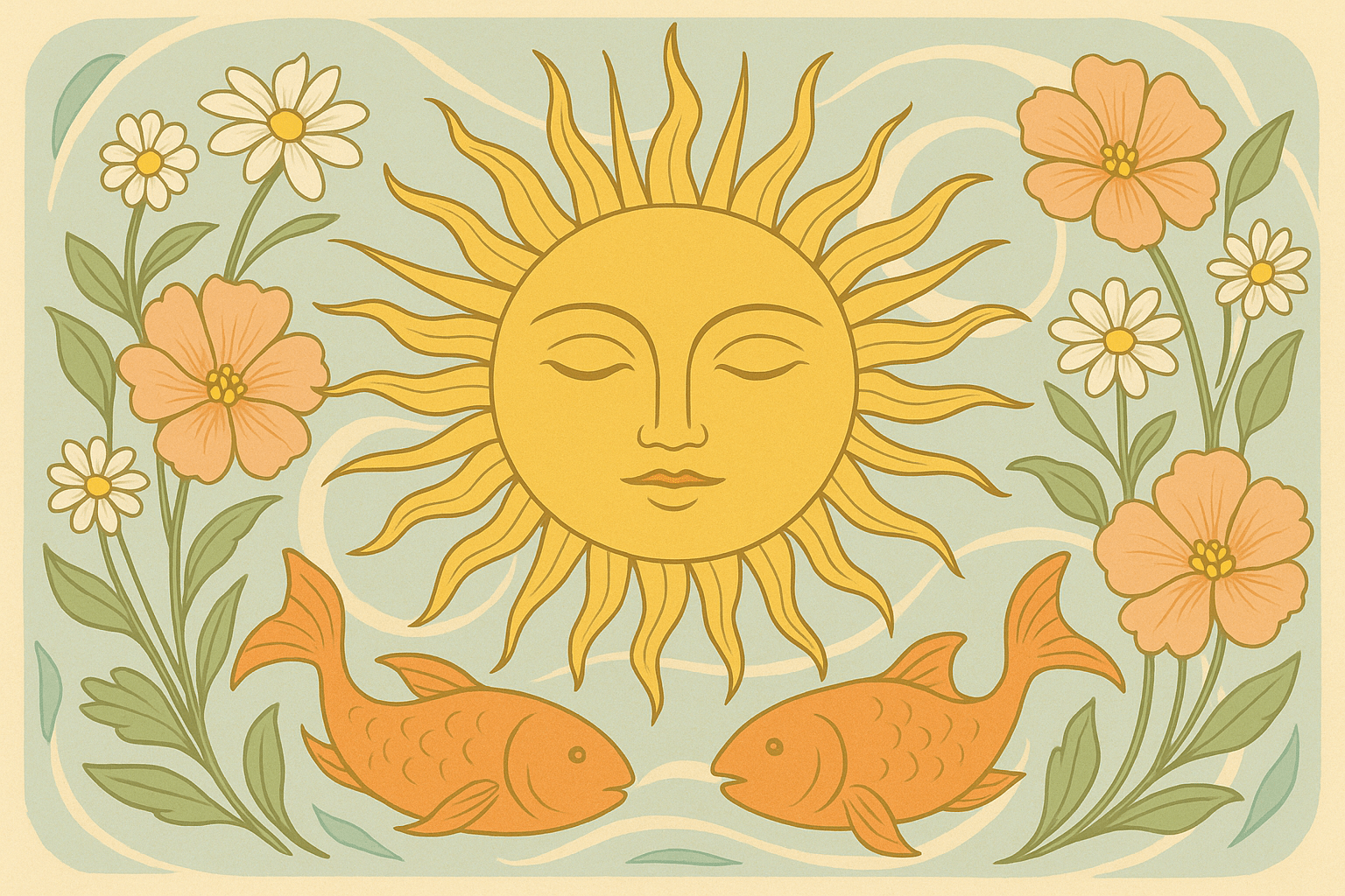 Sonne in den Fischen