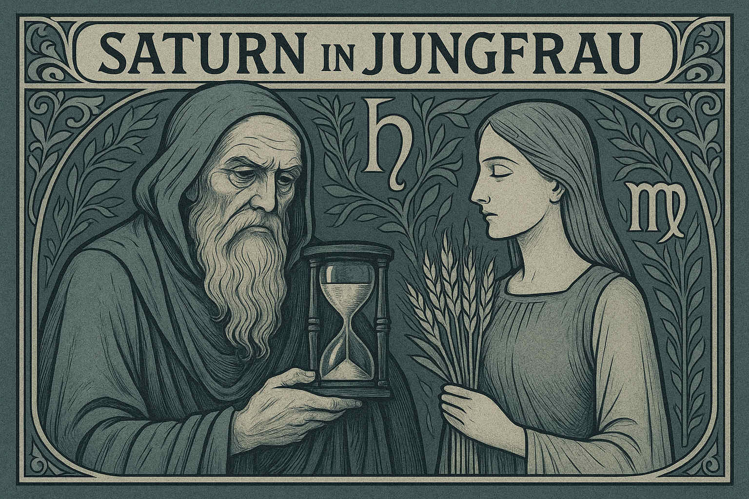 Saturn in der Jungfrau - Prü ungen des Details. Saturn in der Jungfrau